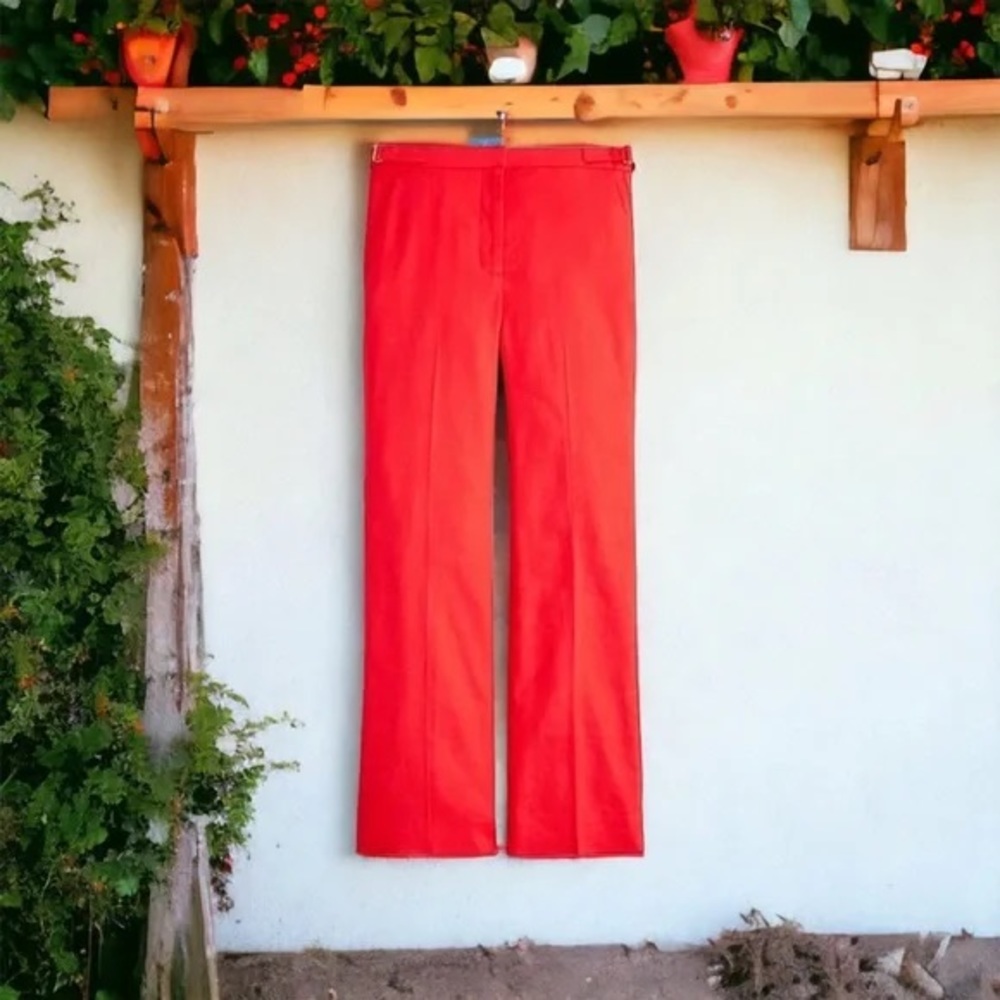 NWT J. Crew Slim Flare Pant in Stretch Linen (Belvedere Red)